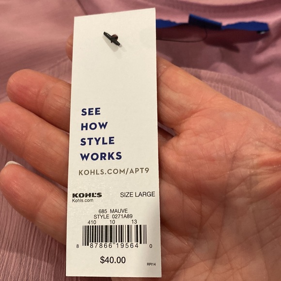 Apt. 9 Poncho Top Mauve Size L - Picture 7 of 7